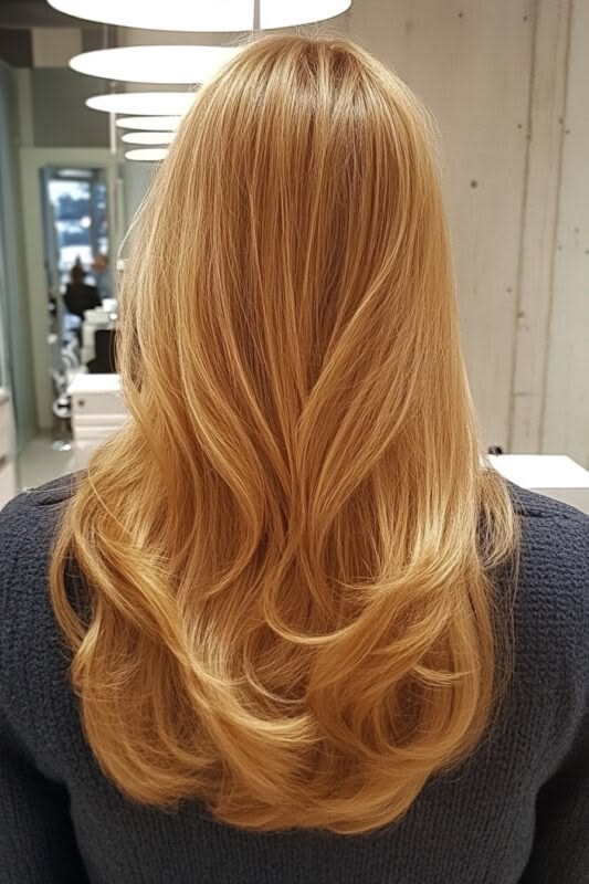 Balayage summer hairstyle with soft blonde highlights at IRIS Hair Salon in Ho Chi Minh City